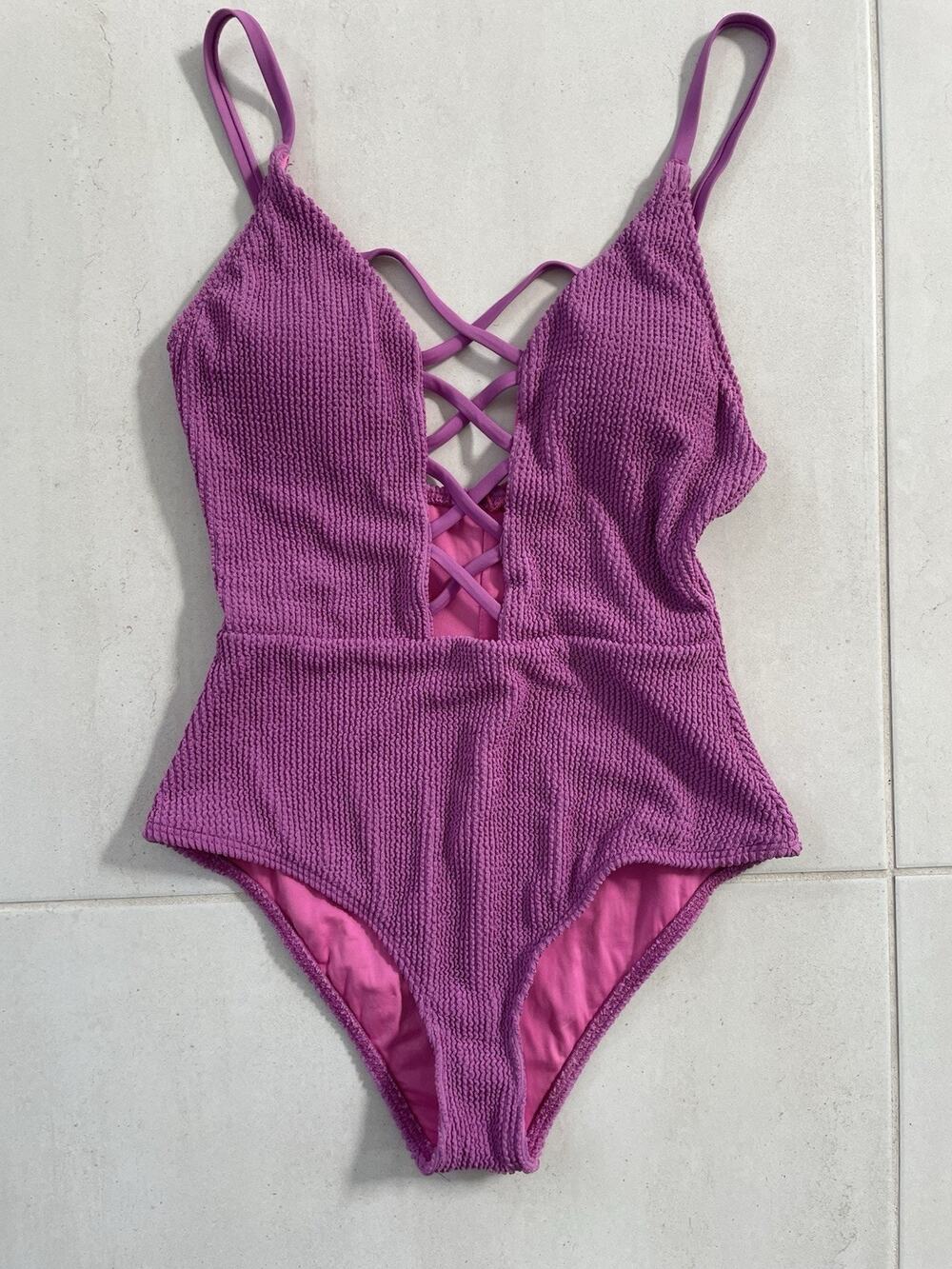 Dippin Daisys Swim One Piece Swimsuit Bliss Textured Plunge Summer Beach
